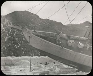 Image of Bowdoin in Trouble at Refuge Harbor, Greenland